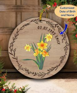 Customized Date of Birth and Name Birthday Gift Ornament UKHM280603