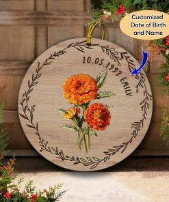 Customized Date of Birth and Name Birthday Gift Ornament UKHM280610