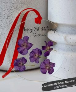 Personalised February Birthday Gift Customized Birth Flower Gift Ornament QFDT280602