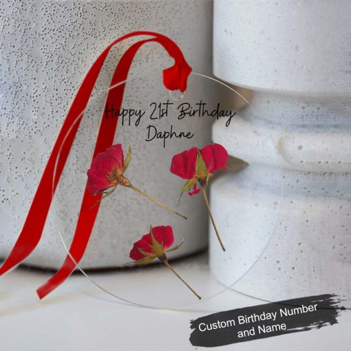 Personalised June Birthday Gift Customized Birth Flower Gift Ornament QFDT280606