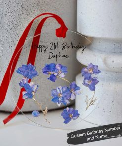 Personalised July Birthday Gift Customized Birth Flower Gift Ornament QFDT280607