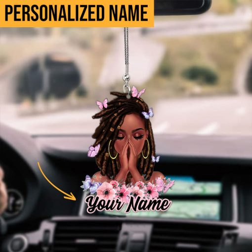 Personalized Name Black Girl Car Ornament HXDT200602