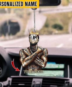 Personalized Name Black King Car Ornament QFHM210605