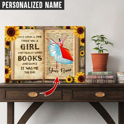 Personalized Name Books And Ballet Canvas HXDT210305