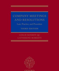 Company Meetings and Resolutions: Law, Practice, and Procedure 3rd Edition – PDF ebook